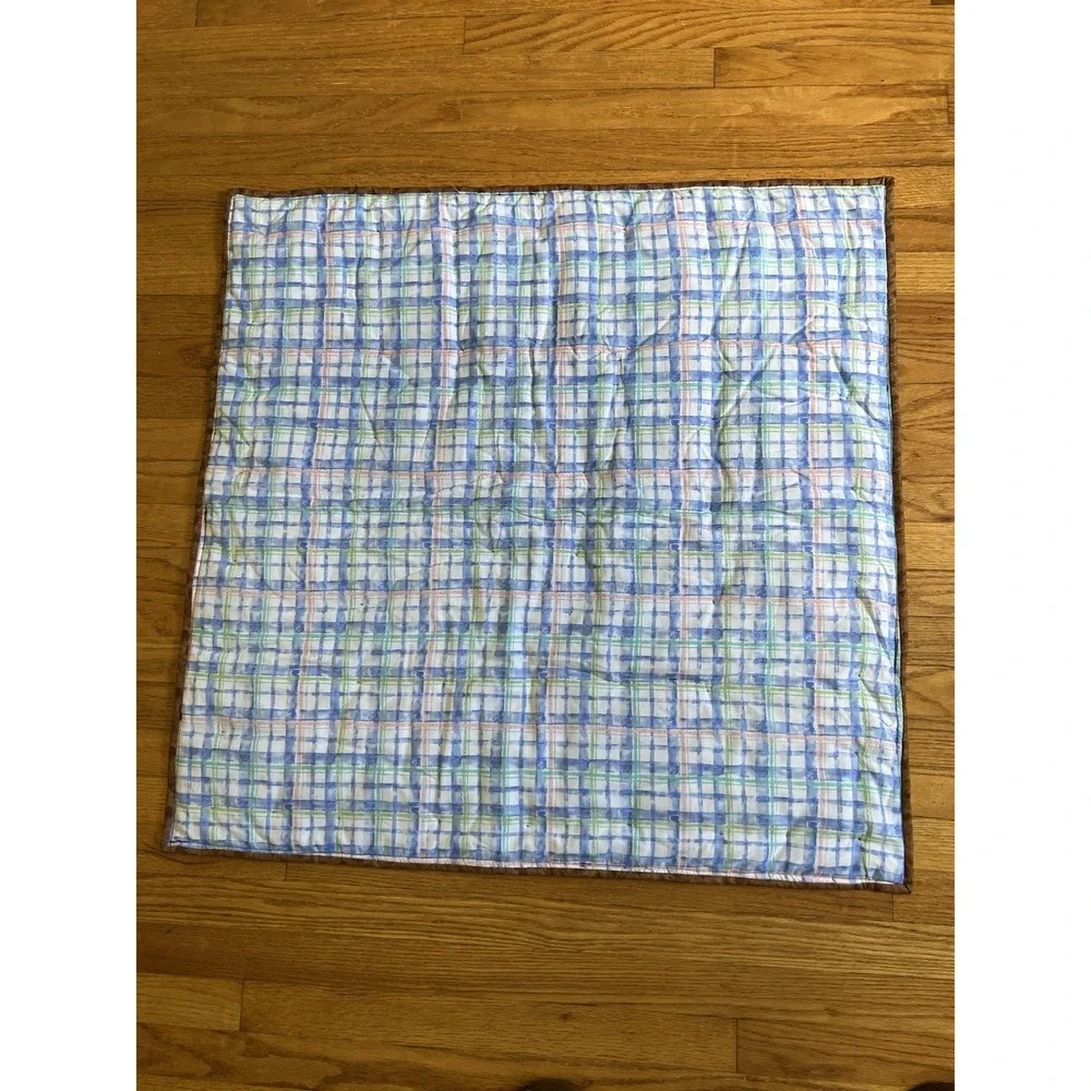 Handmade Baby Quilt Camping Adventure Theme Crib Stroller Blanket 33x33